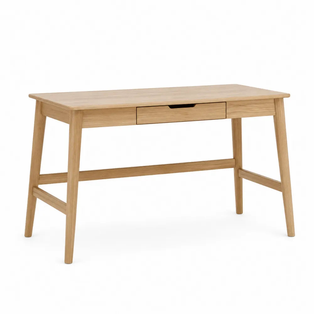 Bureau en bois de chêne clair avec tiroir 120x60x75 cm