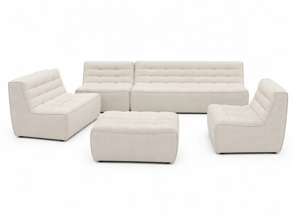 Ensemble modulaire de canapés en tissu beige