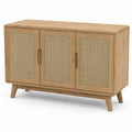 Buffet en bois de chêne avec portes en cannage rotin