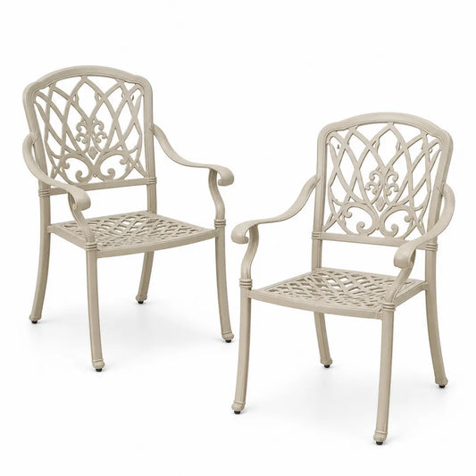 Set de 2 chaises en aluminium beige