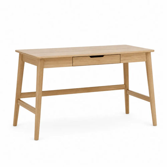 Bureau en bois de chêne clair avec tiroir 120x60x75 cm
